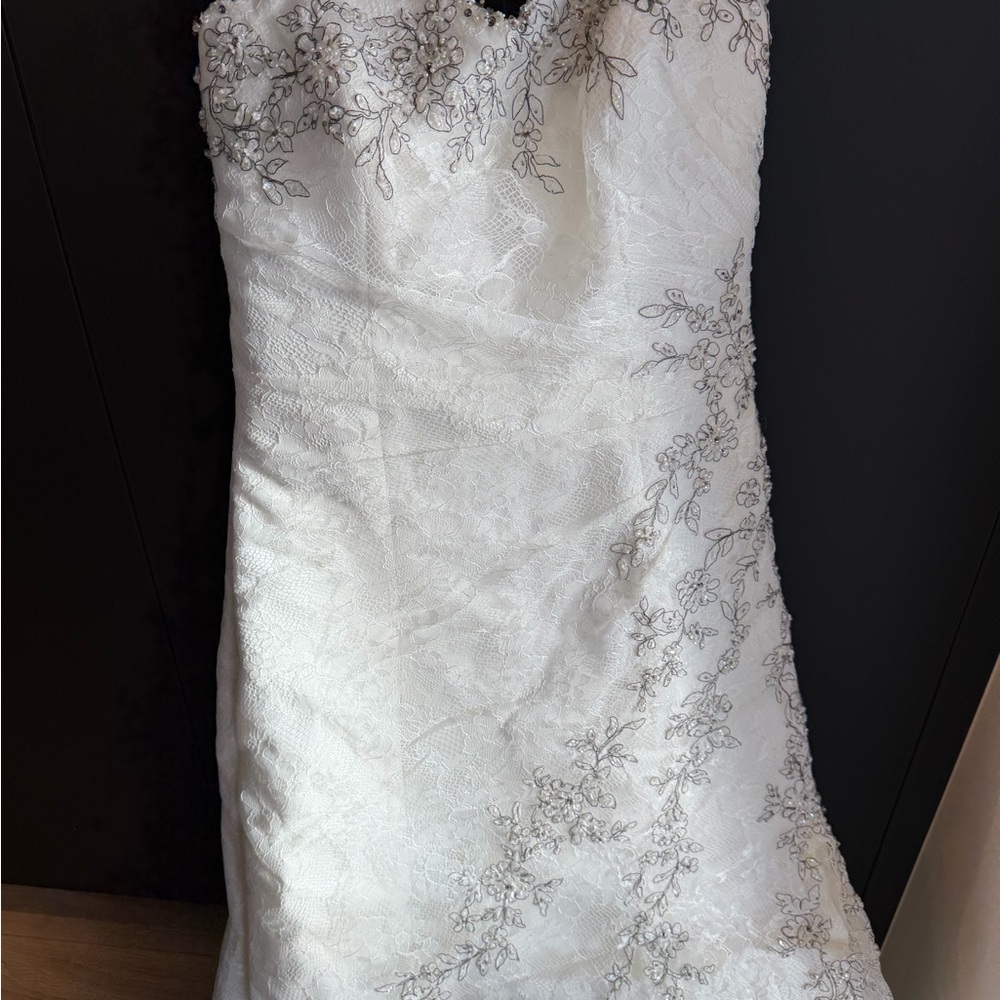 Strapless White Beaded Wedding Gown - Picture 4 of 4